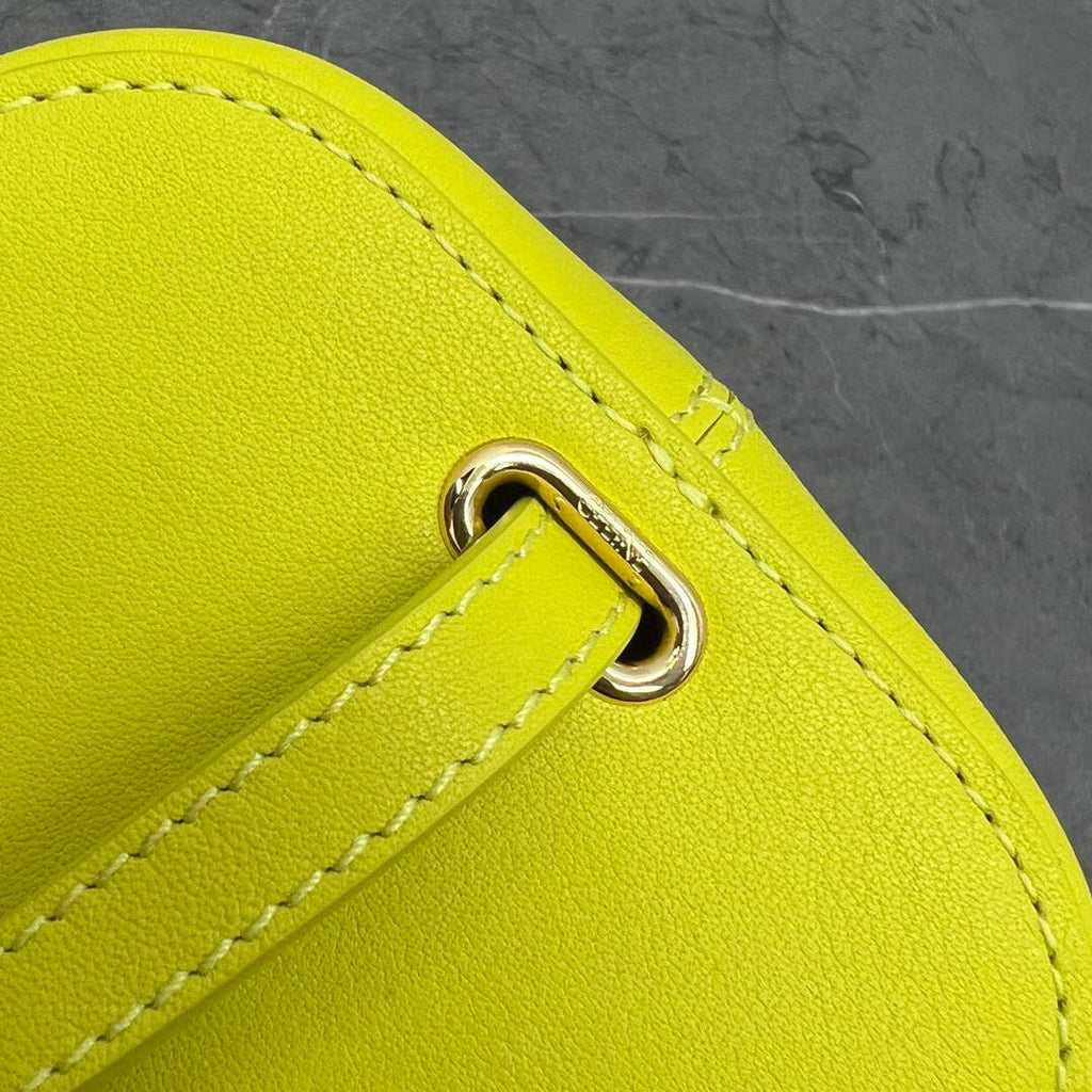 Celine 199263 SMALL BOX cuir triomphe in Smooth Calfskin Yellow