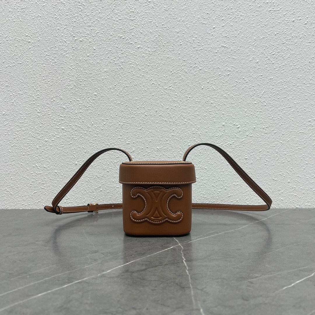 Celine 199263 SMALL BOX cuir triomphe in Smooth Calfskin Tan - Default Title - View 1