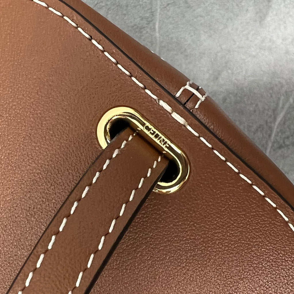 Celine 199263 SMALL BOX cuir triomphe in Smooth Calfskin Tan