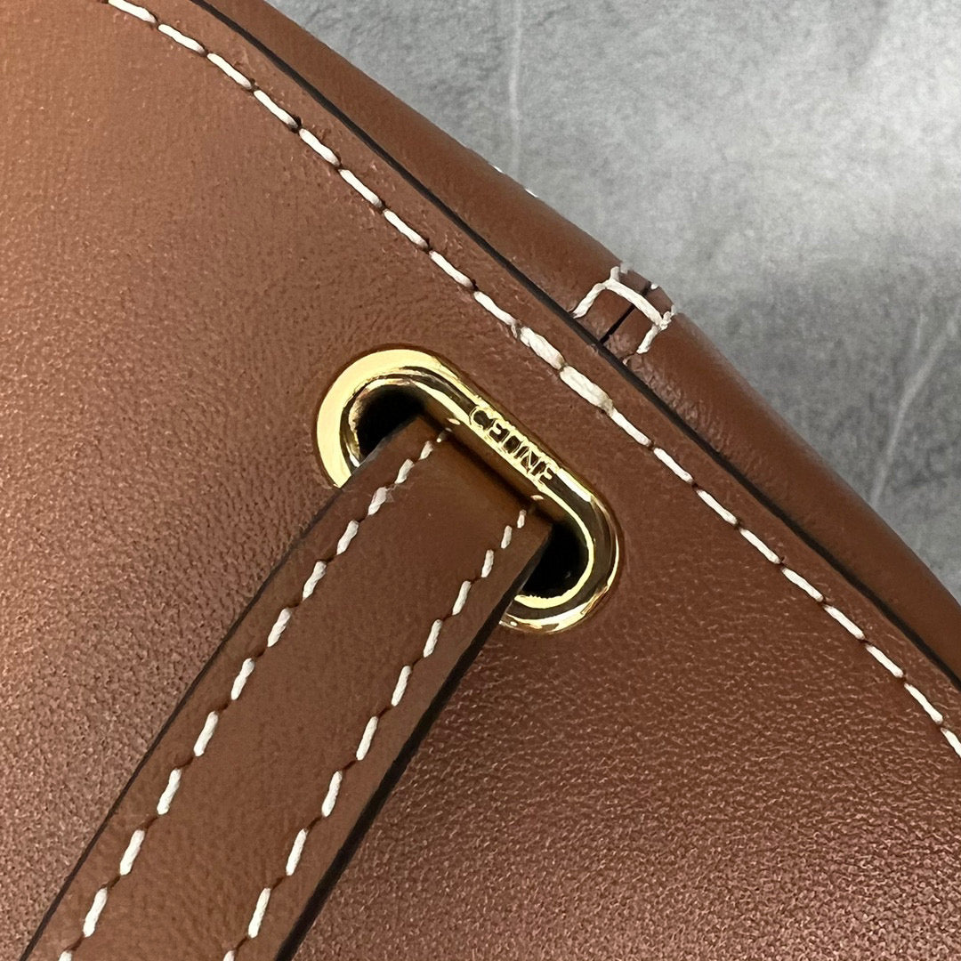 Celine 199263 SMALL BOX cuir triomphe in Smooth Calfskin Tan