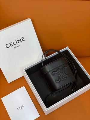 Celine 199263 SMALL BOX cuir triomphe in Smooth Calfskin Black - Default Title - View 1