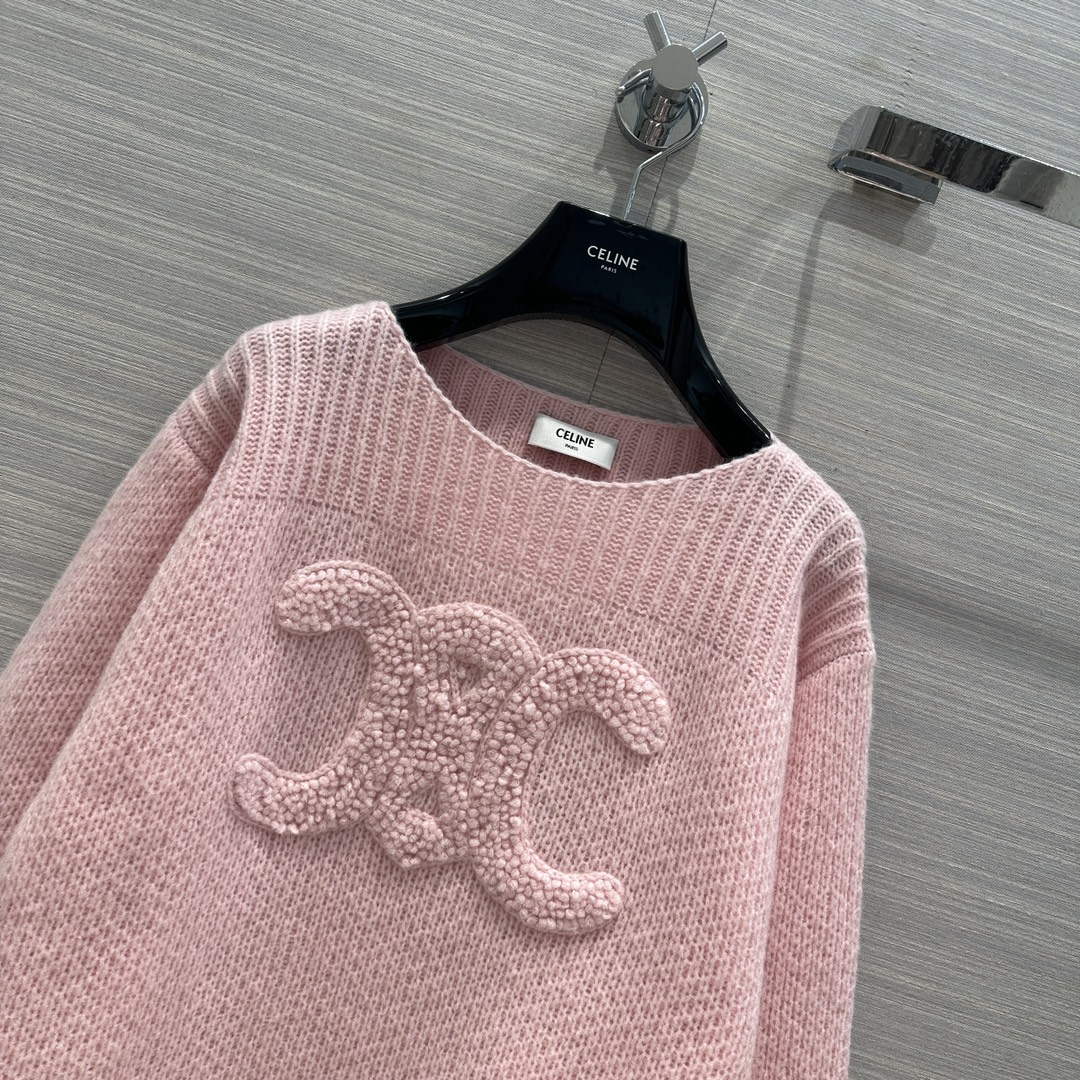 Celine 2AC99309T Boat Neck Triomphe Sweater C99068