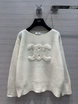 Celine 2AC99309T Boat Neck Triomphe Sweater C99069 - S - View 1