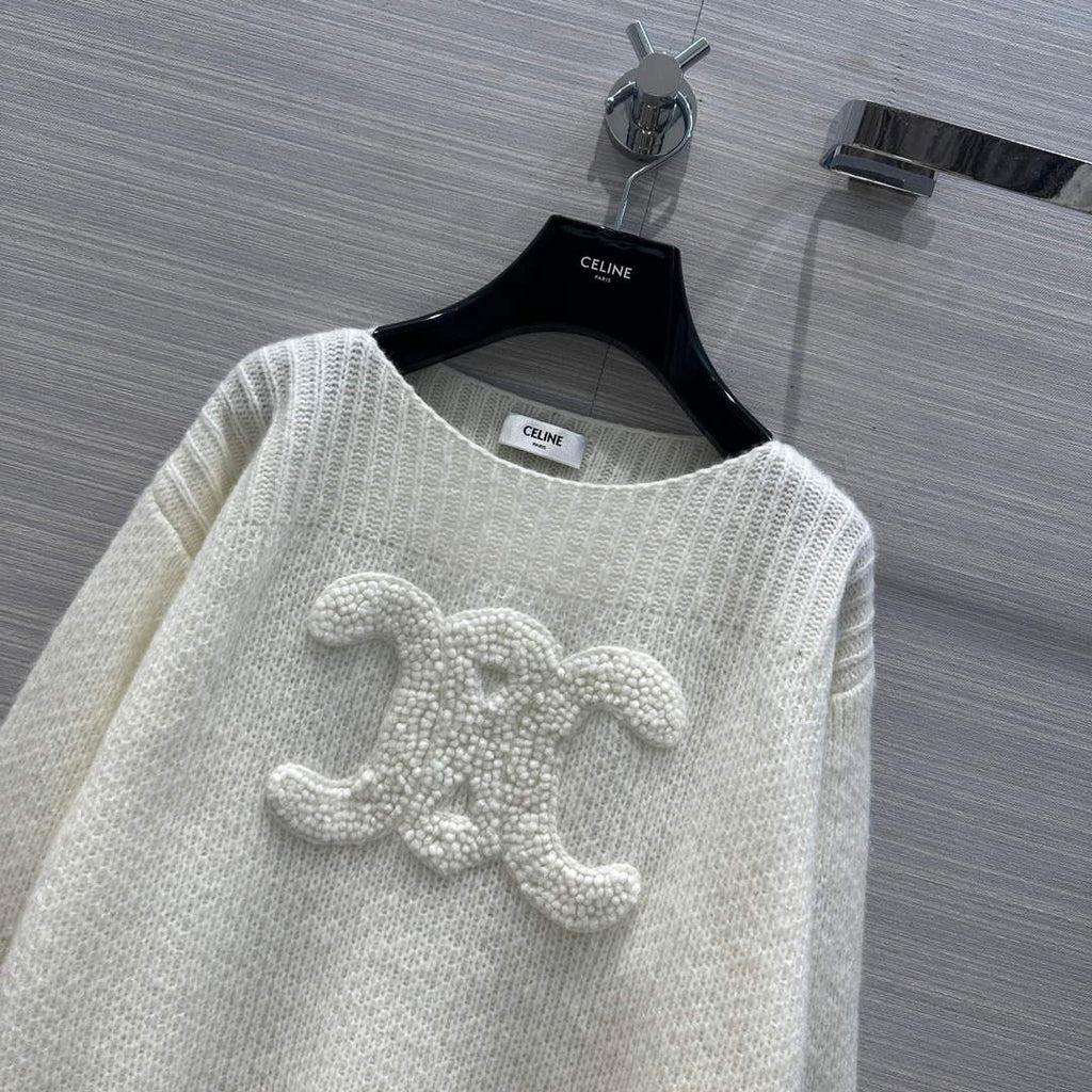 Celine 2AC99309T Boat Neck Triomphe Sweater C99069
