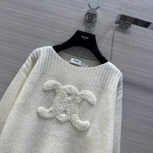 Celine 2AC99309T Boat Neck Triomphe Sweater C99069 - S - View 2