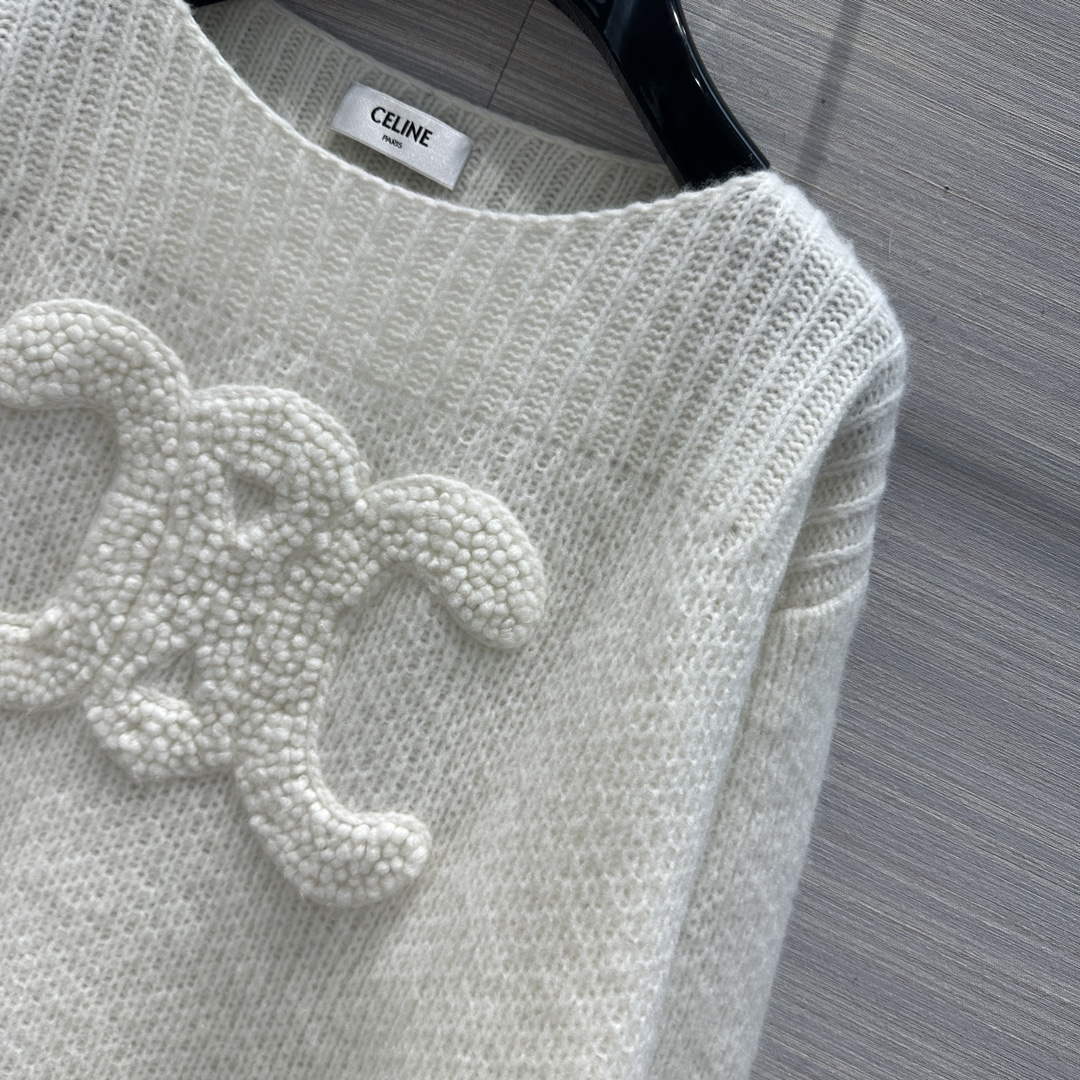 Celine 2AC99309T Boat Neck Triomphe Sweater C99069