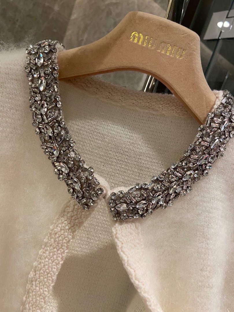 Celine 2AD7L440U Embroidered Cardigan In Brushed Mohair C99075