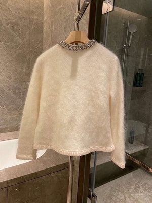 Celine 2AD7L440U Embroidered Cardigan In Brushed Mohair C99075 - S - View 4