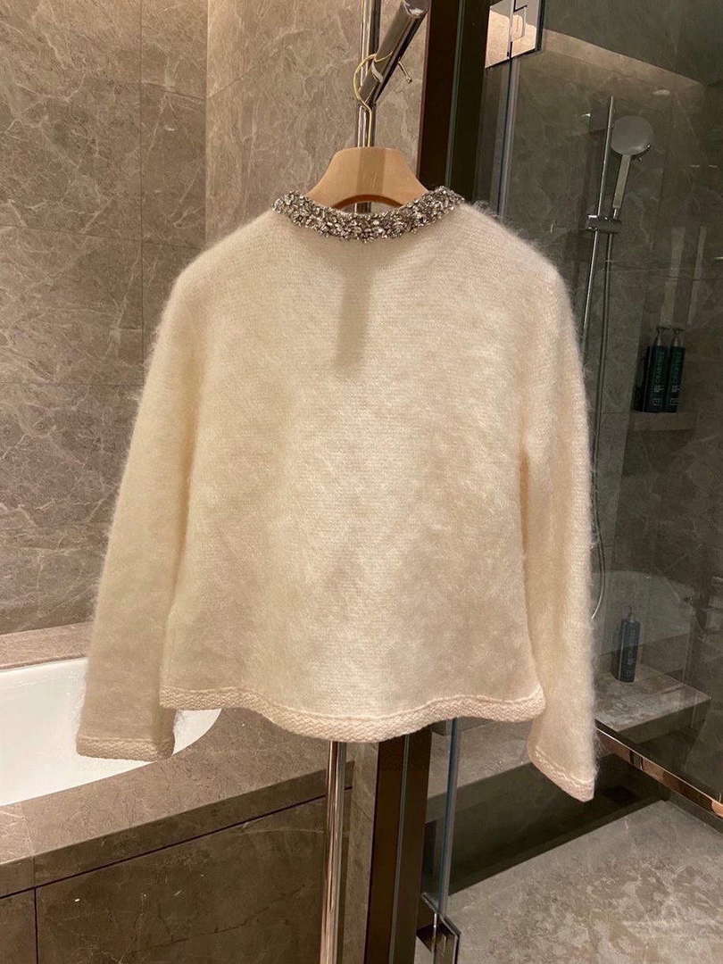 Celine 2AD7L440U Embroidered Cardigan In Brushed Mohair C99075 - S - View 4
