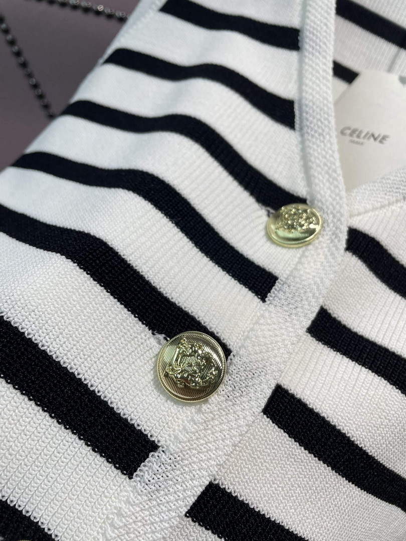 Celine 2AJ72570P Women's Gilet in mariniere striped C88100