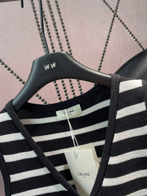 Celine 2AJ72570P Women's Gilet in mariniere striped C88101 - S - View 2