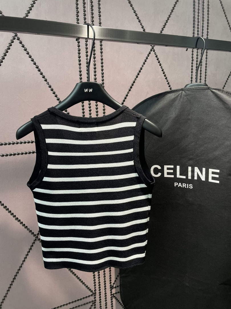 Celine 2AJ72570P Women's Gilet in mariniere striped C88101