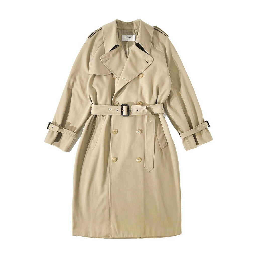 Celine 2M96A777S Wiltern Trench Coat In Cotton Gabardinemastic C99065