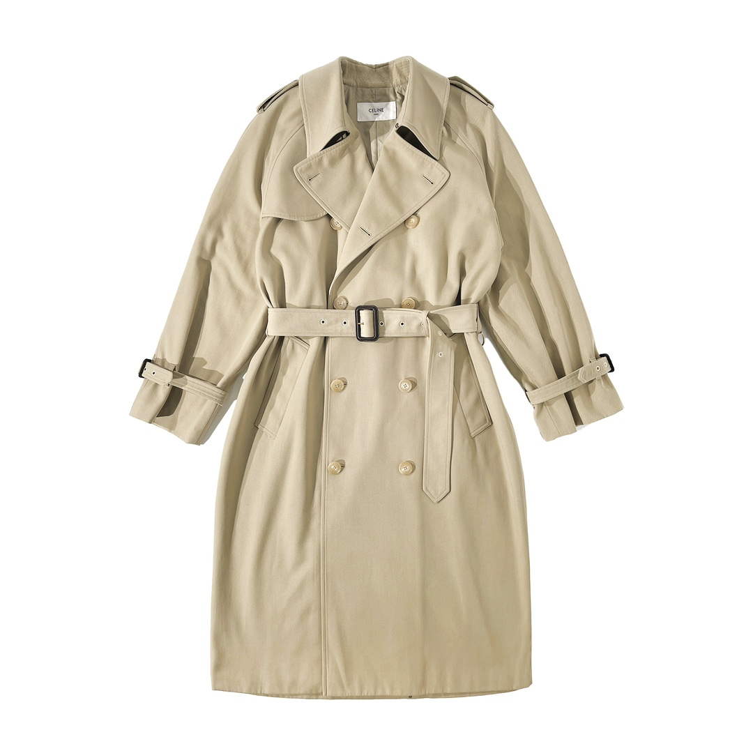 Celine 2M96A777S Wiltern Trench Coat In Cotton Gabardinemastic C99065