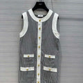 Celine 2U141098V Trapeze Mini Dress In Hickory Stripes C99075 - S - View 1