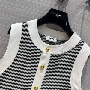 Celine 2U141098V Trapeze Mini Dress In Hickory Stripes C99075 - S - View 4