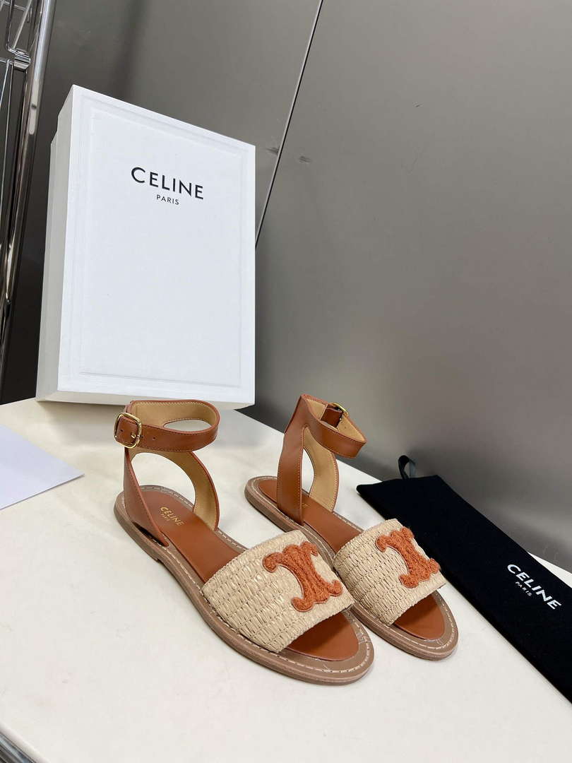 Celine 352402248C Women's Lympia Flat Strap Sandals C22481