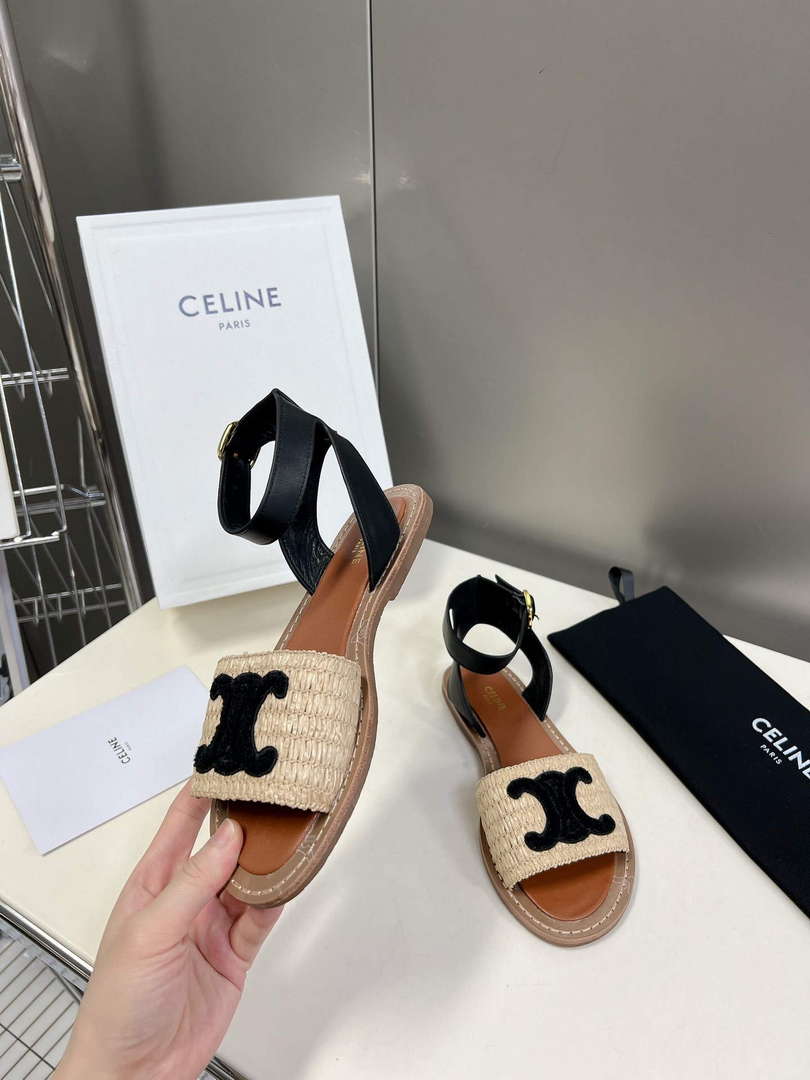 Celine 352402248C Women's Lympia Flat Strap Sandals C22482