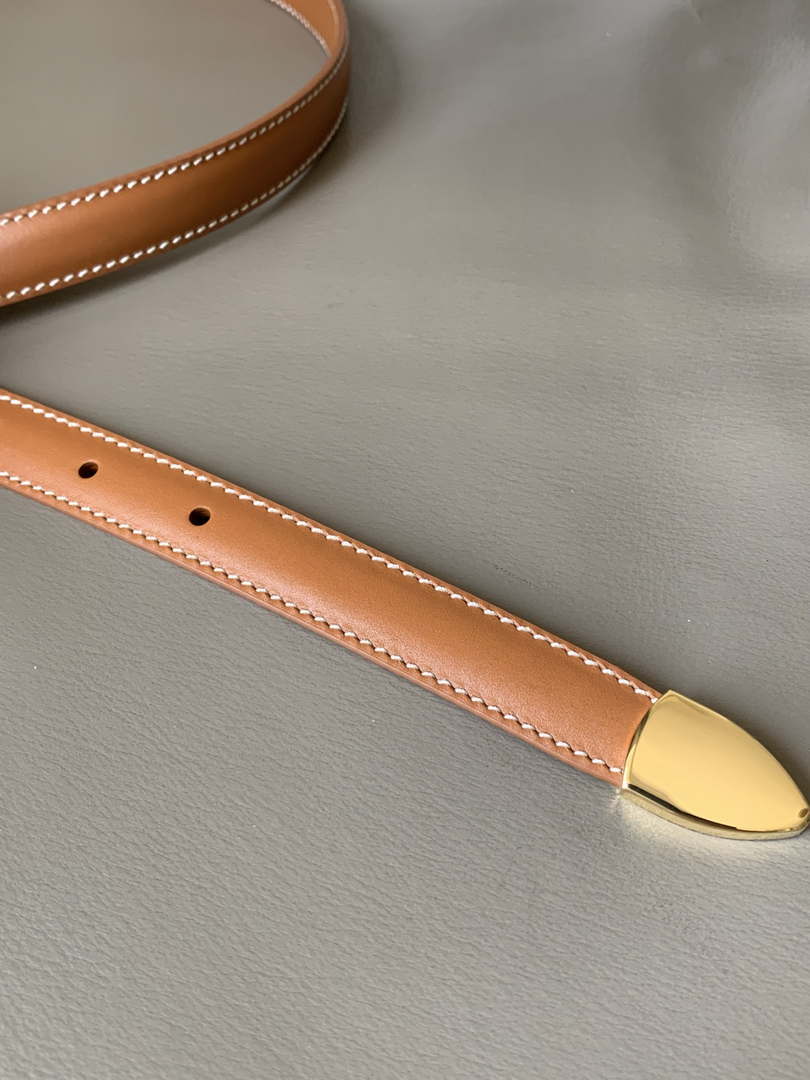 Celine 45BAE3A01 Small Western Belt In Natural Calfskin Tan 1.8 CM C12004