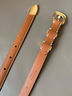 Celine 45BAE3A01 Small Western Belt In Natural Calfskin Tan 1.8 CM C12004 - 75--(90CM) - View 4
