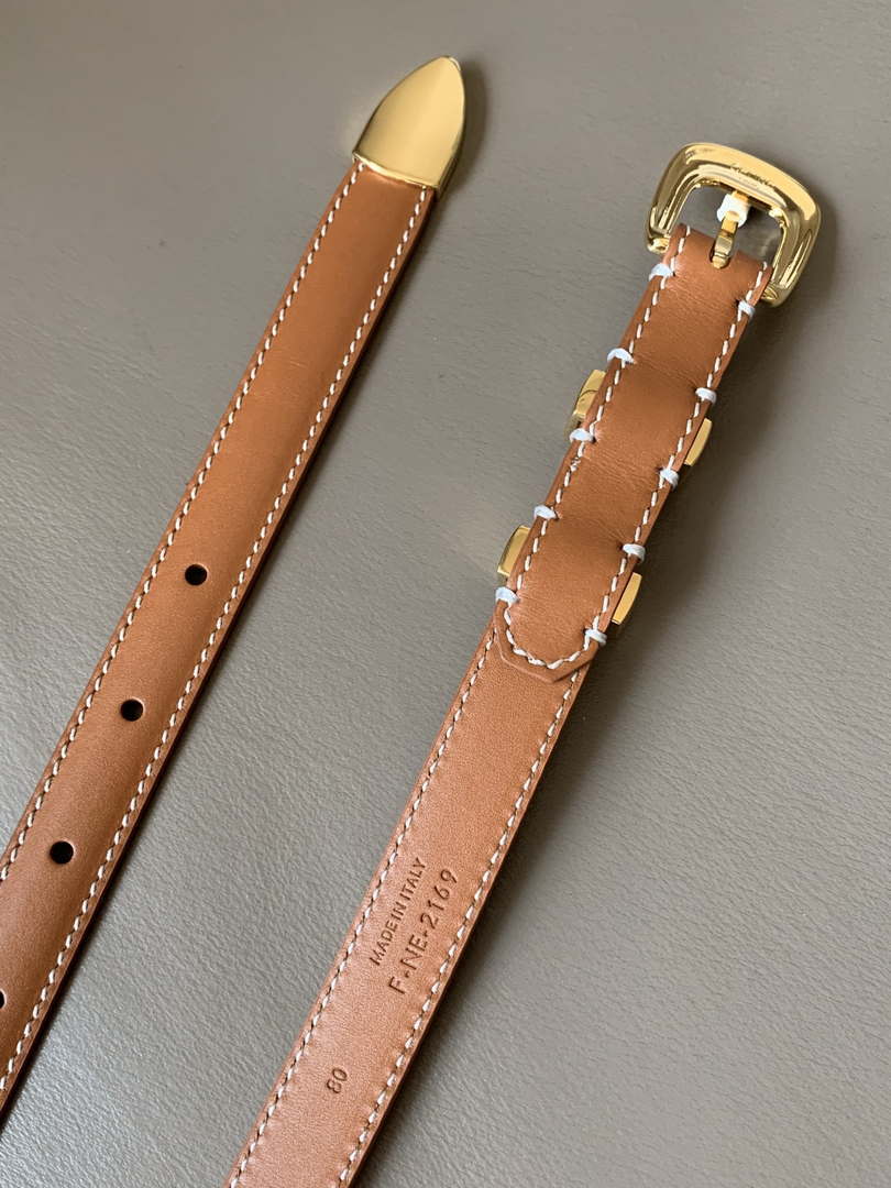Celine 45BAE3A01 Small Western Belt In Natural Calfskin Tan 1.8 CM C12004