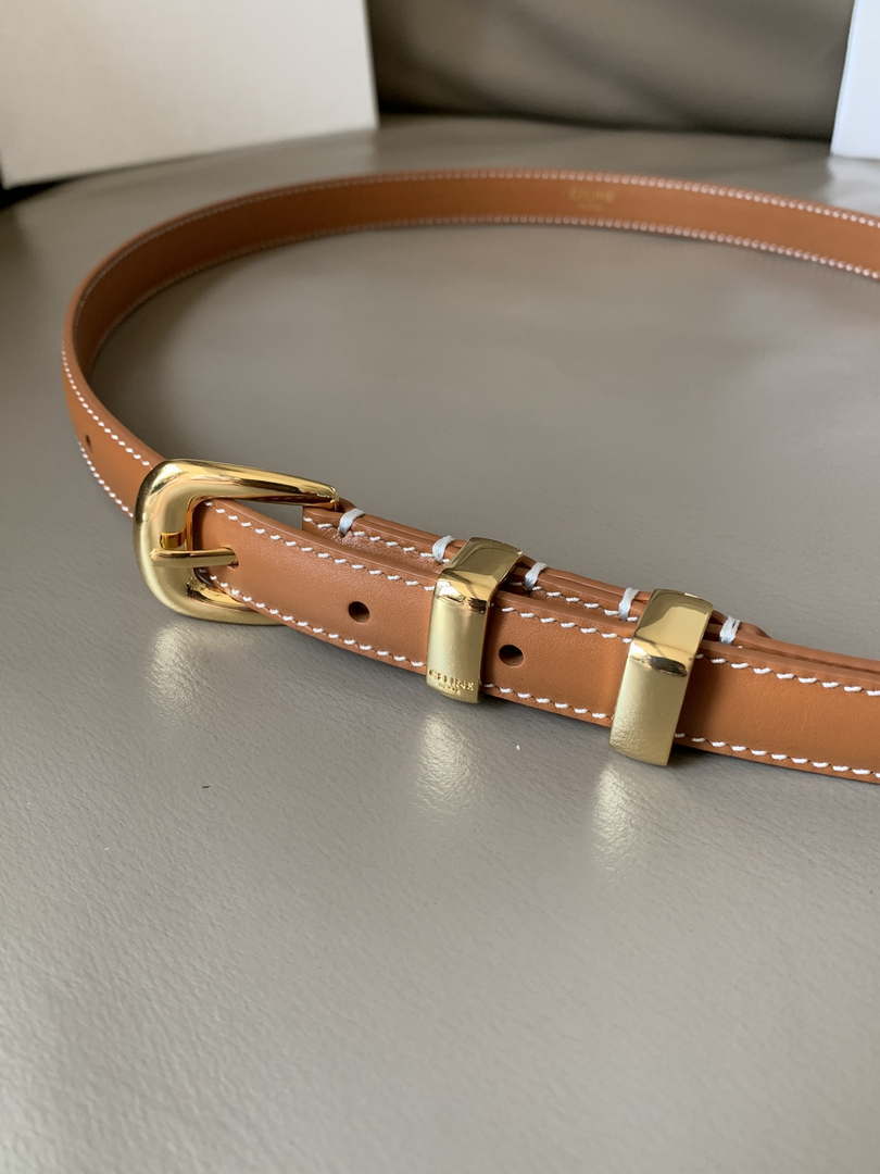 Celine 45BAE3A01 Small Western Belt In Natural Calfskin Tan 1.8 CM C12004