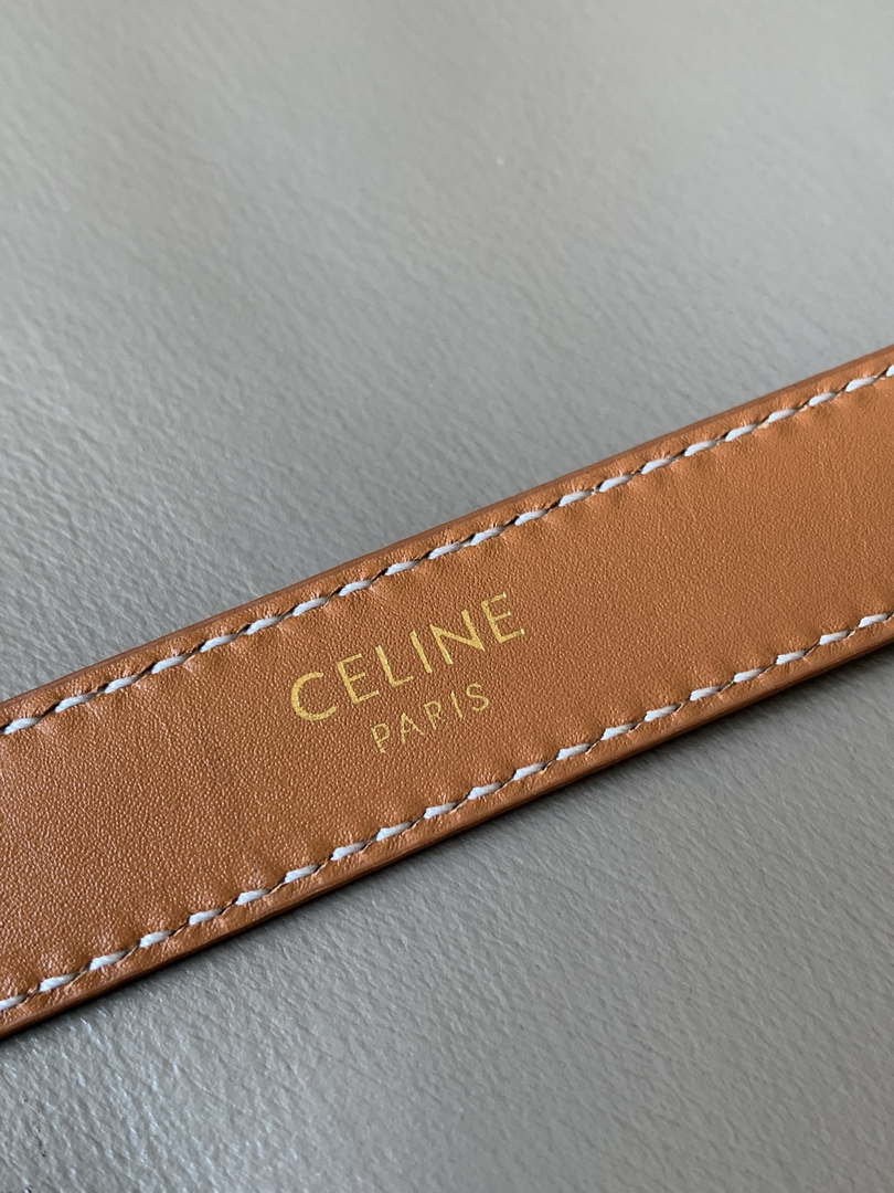 Celine 45BAE3A01 Small Western Belt In Natural Calfskin Tan 1.8 CM C12004