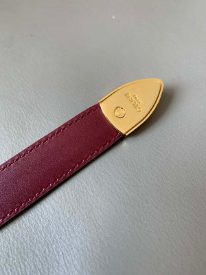 Celine 45BAE3A01 Small Western Belt In Natural Calfskin Wine Red 1.8 CM C12005 - 75--(90CM) - View 5