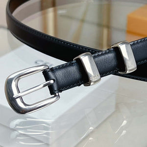 Celine 45BAE3A01 Small Western Belt In Taurillon Leather Black 1.8 CM C12003 - Gold / 75--(90CM) - View 16