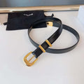 Celine 45BAE3A01 Small Western Belt In Taurillon Leather Black 1.8 CM C12003 - Gold / 75--(90CM) - View 1
