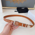 Celine 45BAG3A78 Medium Western Belt In Natural Calfskin Tan 2.5 CM C12001 - Gold / 75--(90CM) - View 1