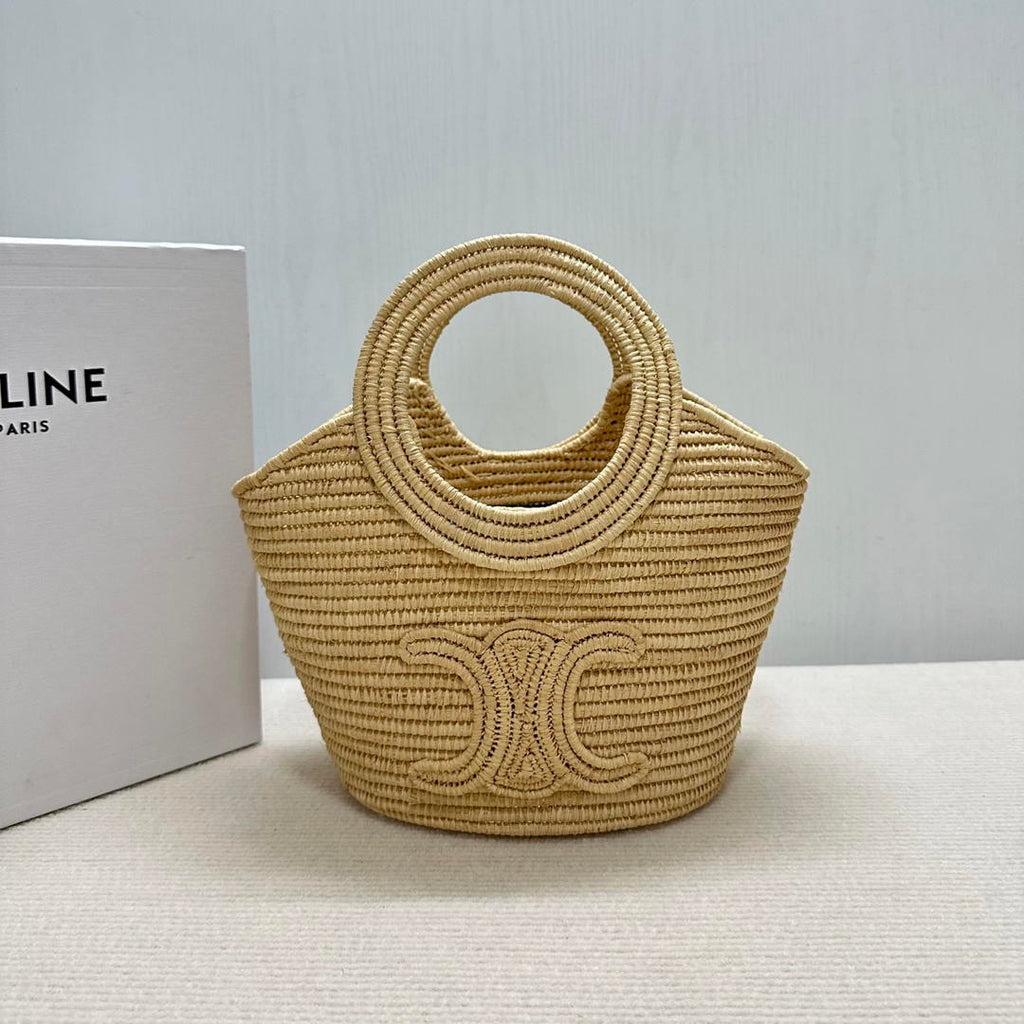 Celine BRAIDED PANIER IN RAFFIA 121922 Nuture
