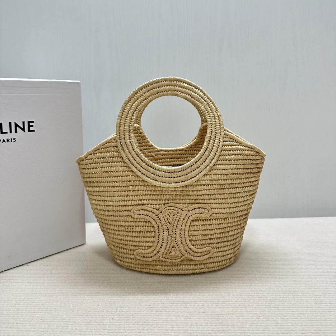 Celine BRAIDED PANIER IN RAFFIA 121922 Nuture