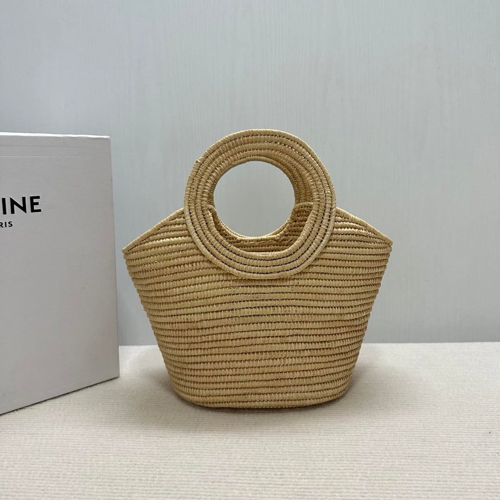 Celine BRAIDED PANIER IN RAFFIA 121922 Nuture
