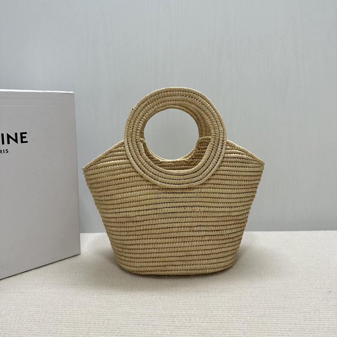 Celine BRAIDED PANIER IN RAFFIA 121922 Nuture