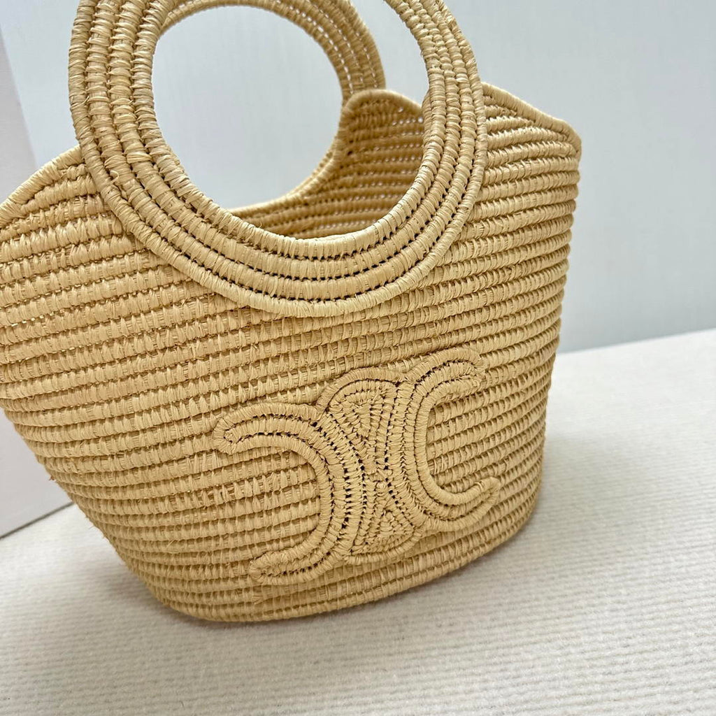 Celine BRAIDED PANIER IN RAFFIA 121922 Nuture