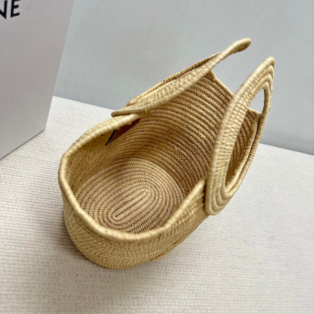 Celine BRAIDED PANIER IN RAFFIA 121922 Nuture