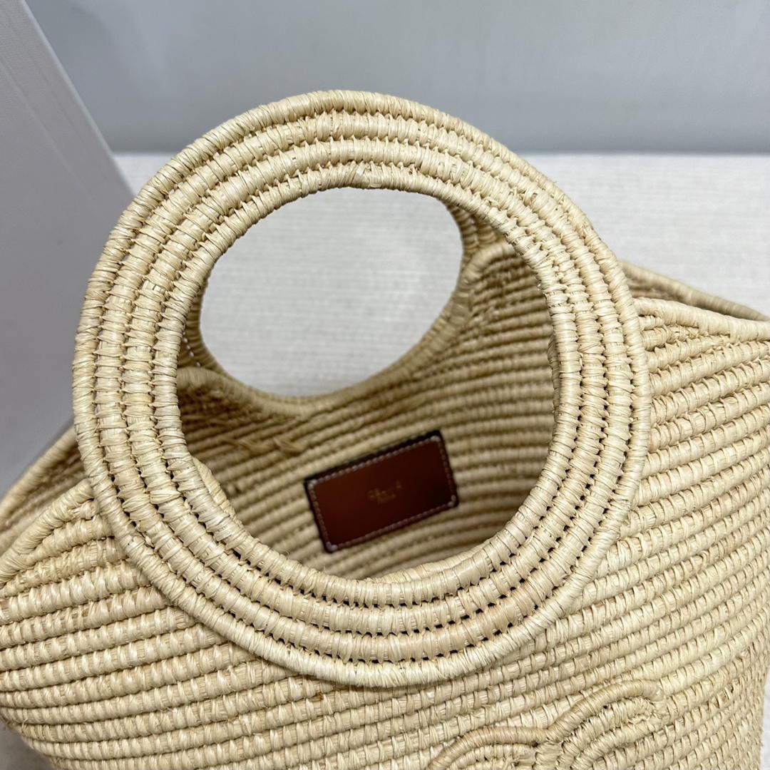 Celine BRAIDED PANIER IN RAFFIA 121922 Nuture