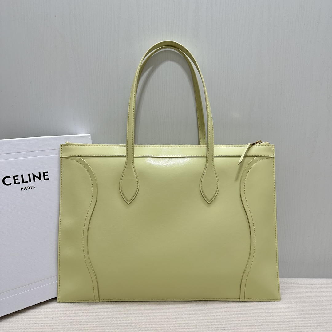 CELINE FLAT LUGGAGE IN GLOSSY CALFSKIN 123963GW4 Light Yellow