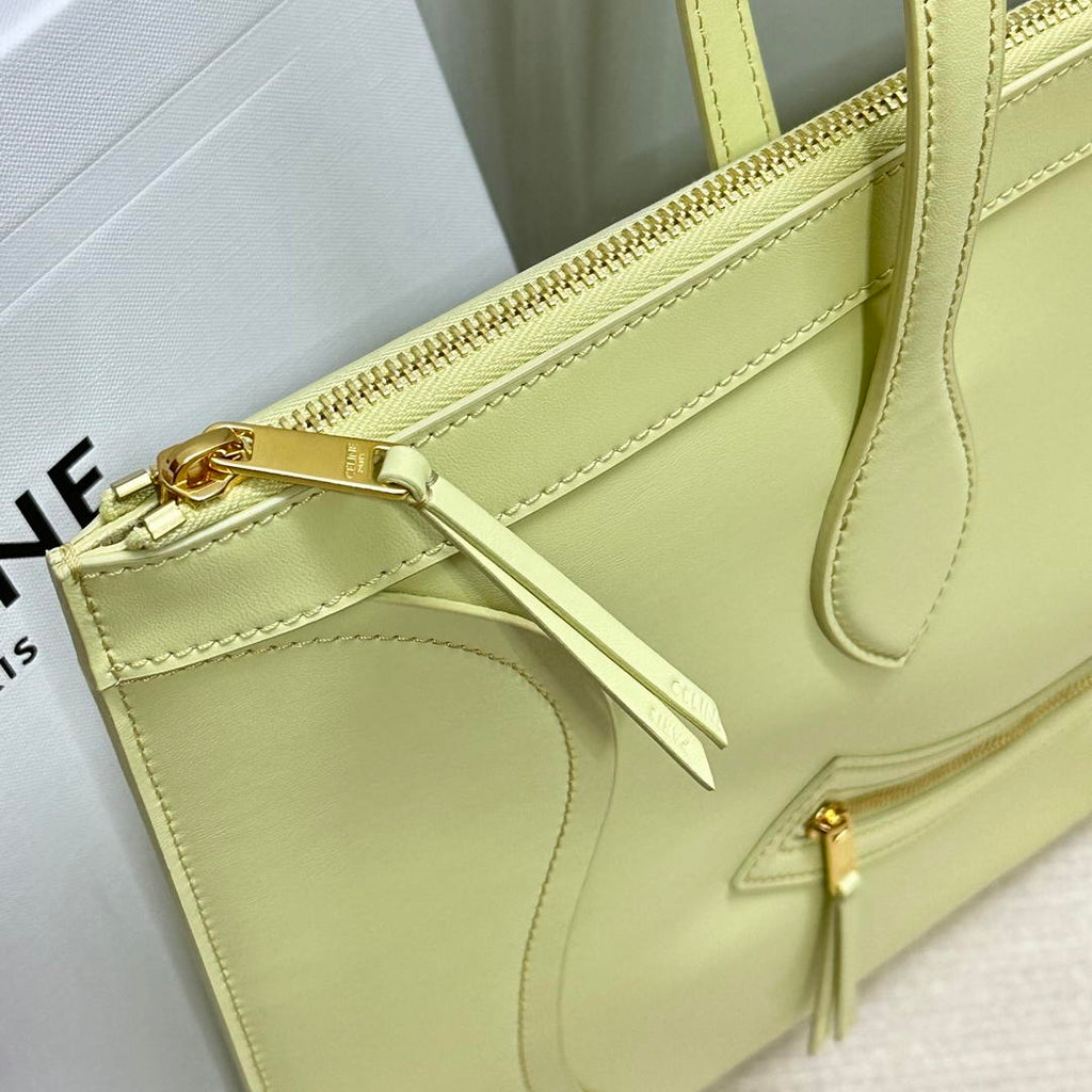 CELINE FLAT LUGGAGE IN GLOSSY CALFSKIN 123963GW4 Light Yellow