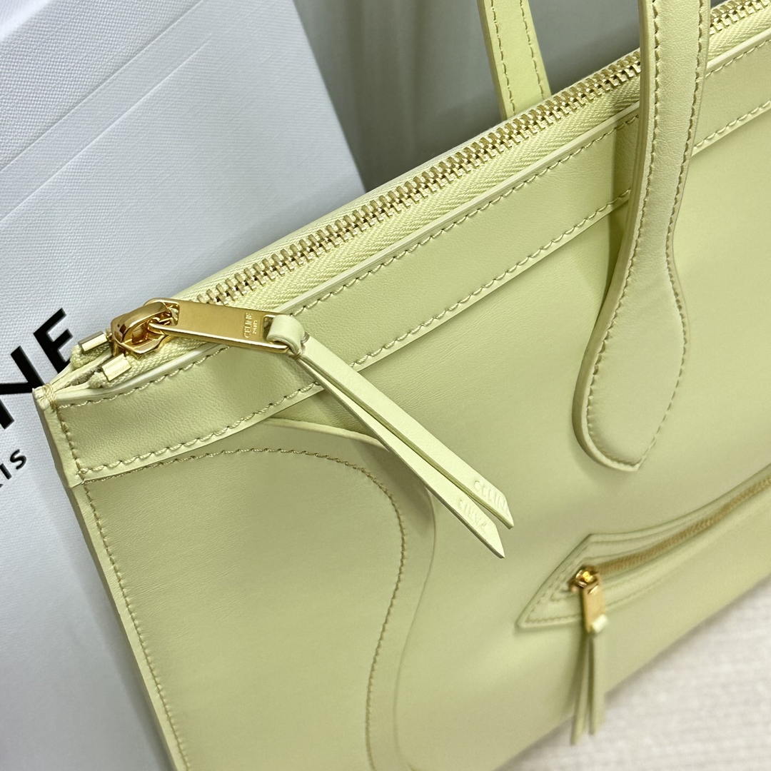 CELINE FLAT LUGGAGE IN GLOSSY CALFSKIN 123963GW4 Light Yellow