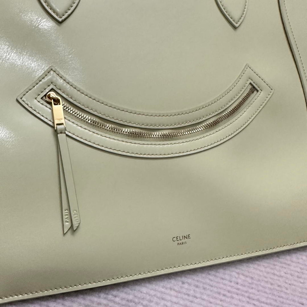CELINE FLAT LUGGAGE IN GLOSSY CALFSKIN 123963GW4 Light Yellow