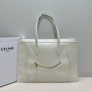CELINE FLAT LUGGAGE IN GLOSSY CALFSKIN 123963GW4 White - Default Title - View 1