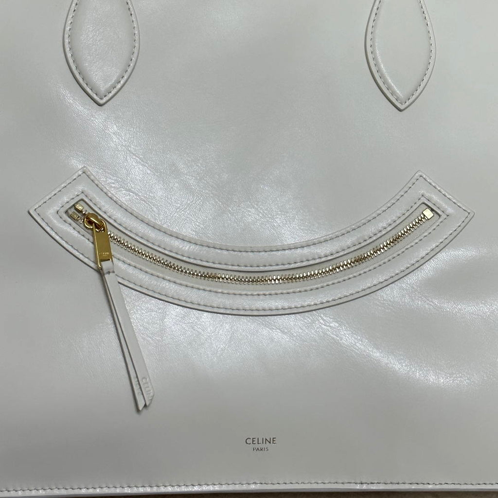 CELINE FLAT LUGGAGE IN GLOSSY CALFSKIN 123963GW4 White