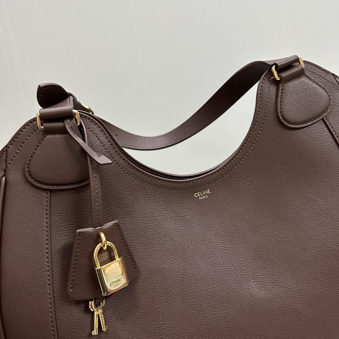 CELINE HOBO IN SUPPLE SMOOTH CALFSKIN 119353 Dark BROWN