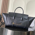 Celine L100E3GW2 MEDIUM NEW LUGGAGE IN SUPPLE SHINY LAMBSKIN Black