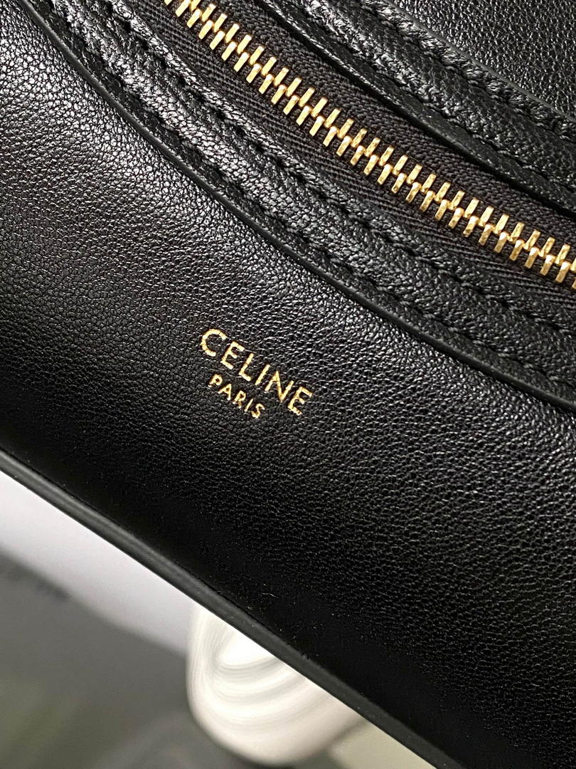 Celine L100E3GW2 MEDIUM NEW LUGGAGE IN SUPPLE SHINY LAMBSKIN Black