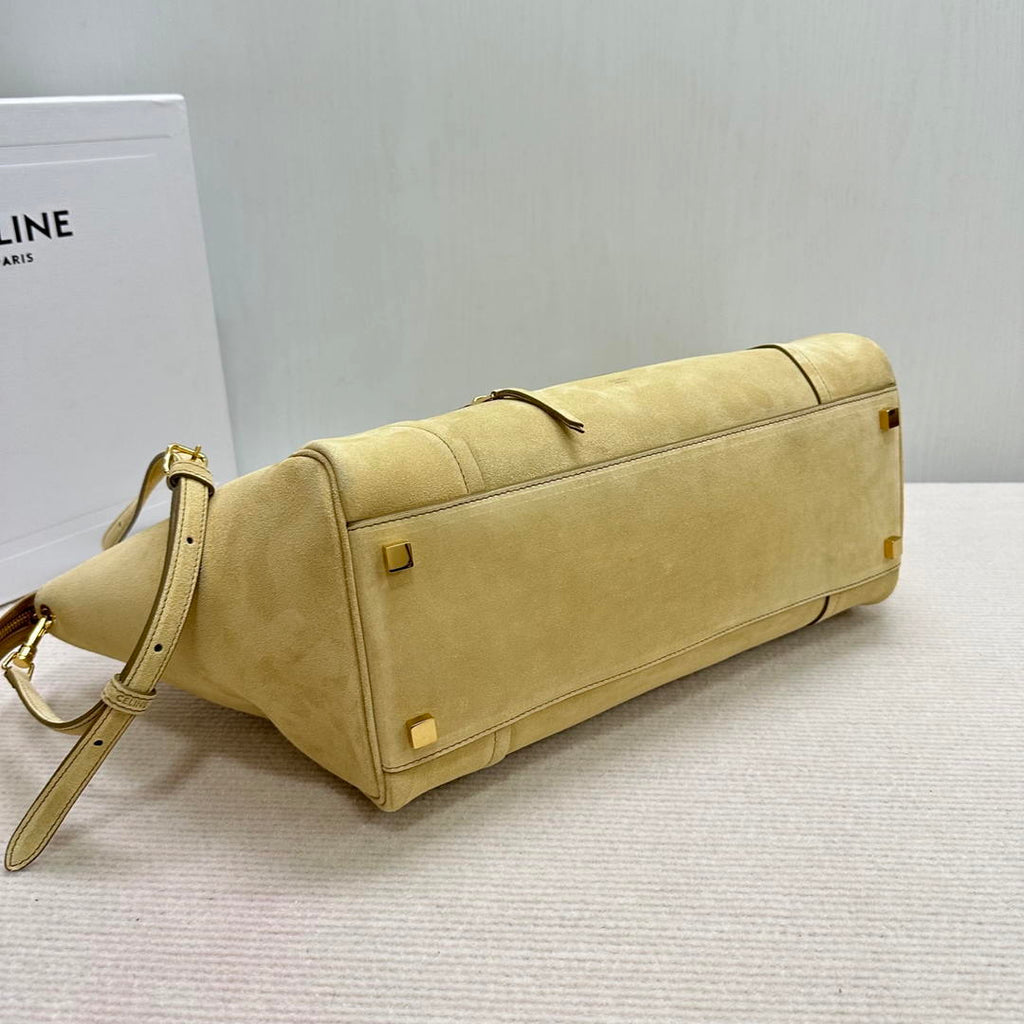 Celine L100E3GW2 MEDIUM NEW LUGGAGE IN SUPPLE Suede 123693 Apricot