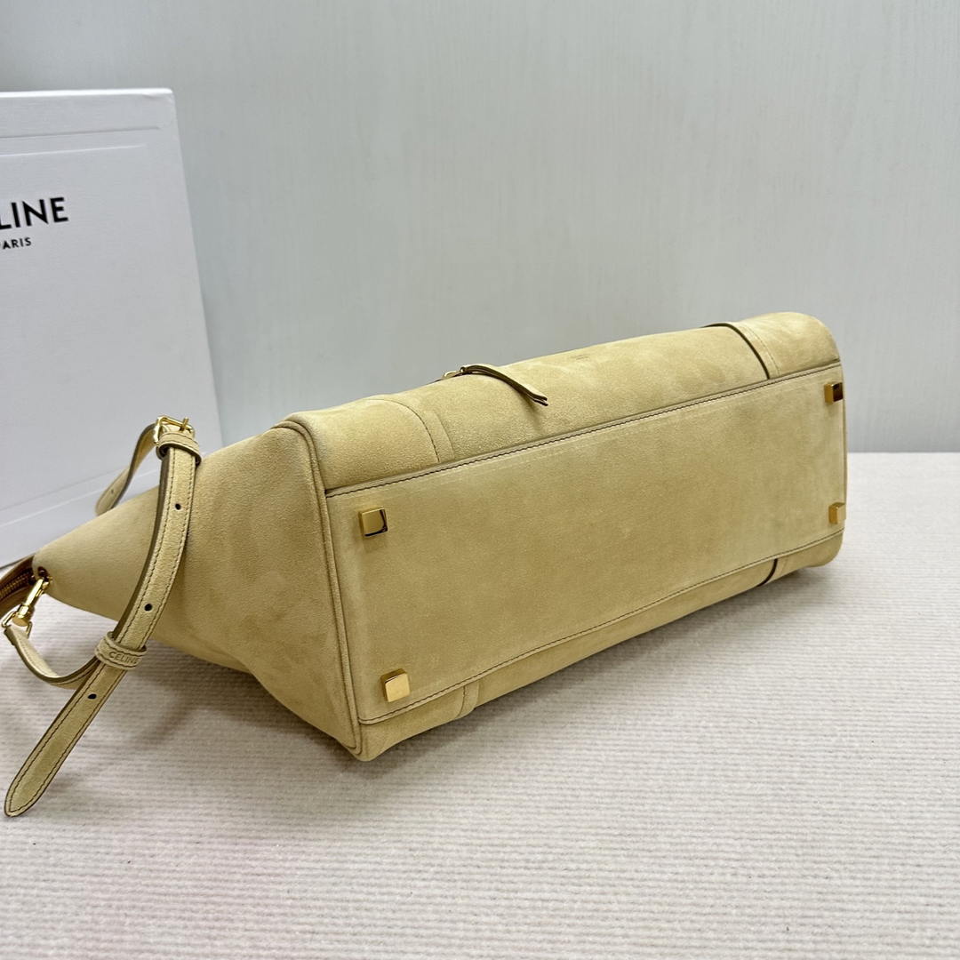 Celine L100E3GW2 MEDIUM NEW LUGGAGE IN SUPPLE Suede 123693 Apricot