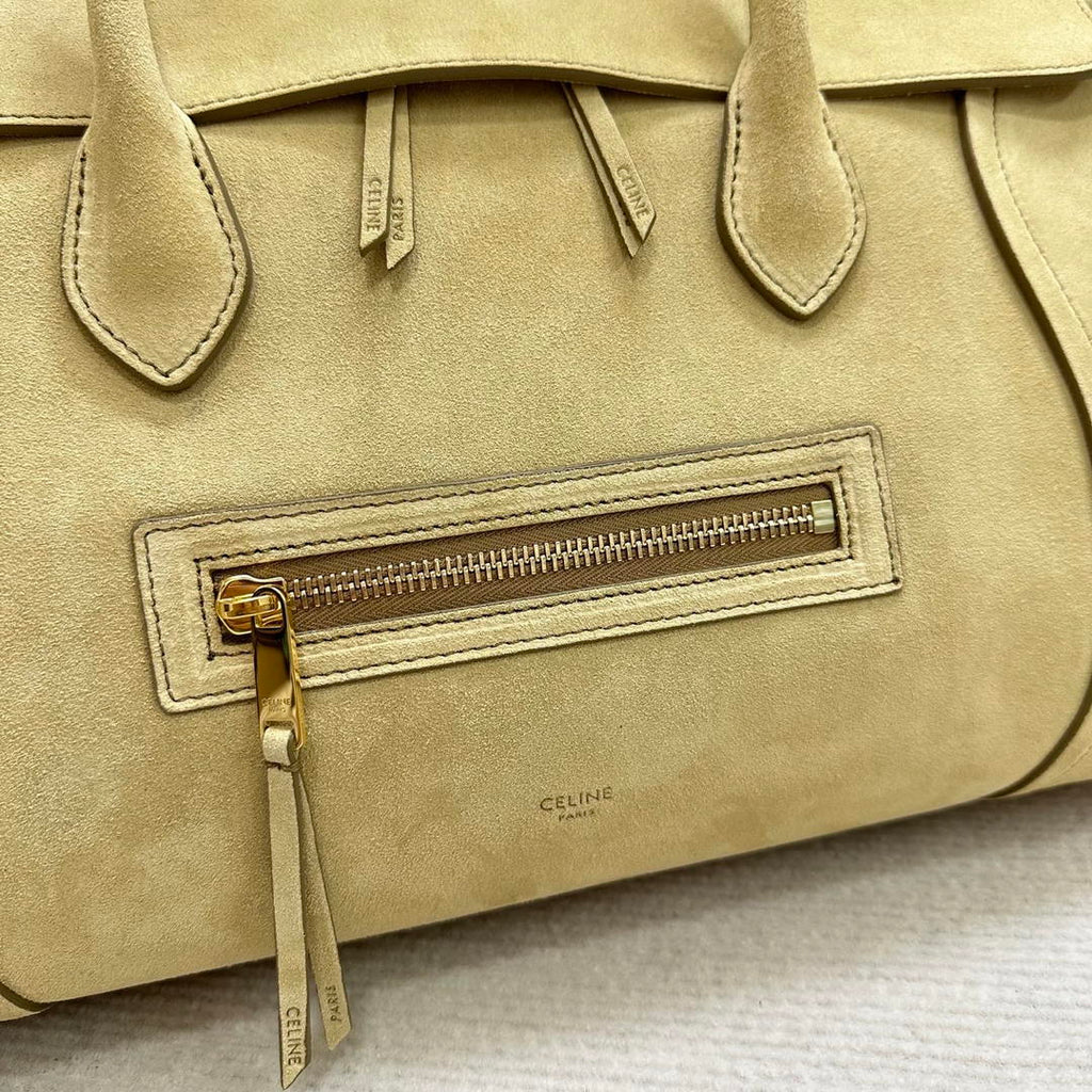 Celine L100E3GW2 MEDIUM NEW LUGGAGE IN SUPPLE Suede 123693 Apricot